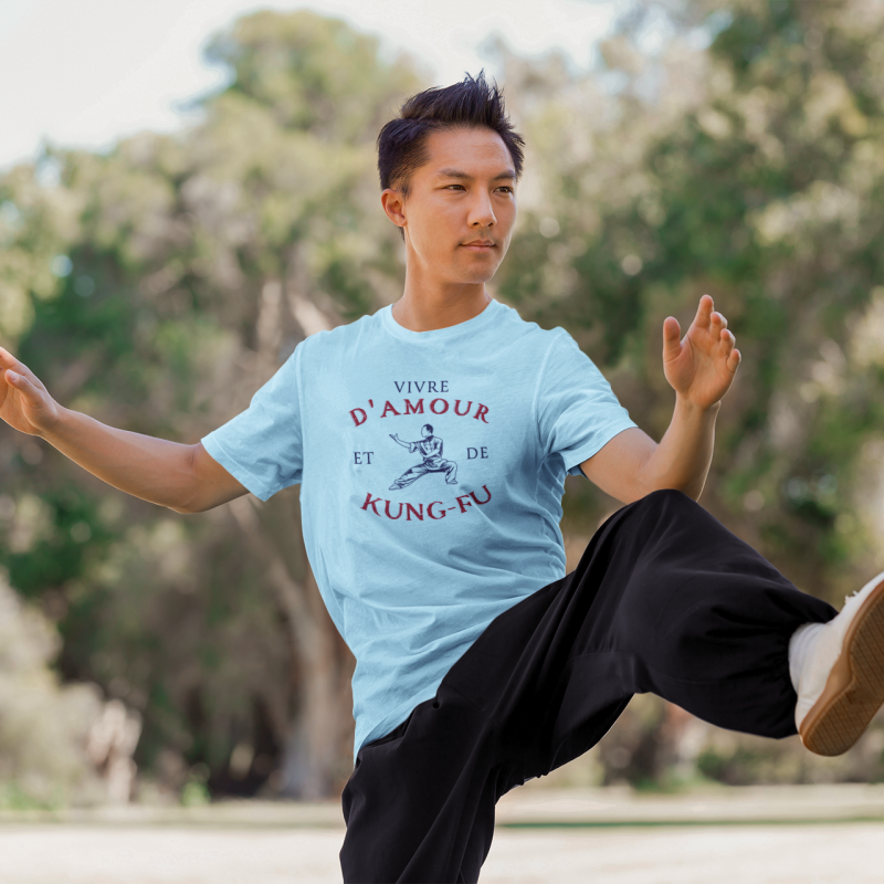 T-SHIRT VIVRE D'AMOUR ET DE KUNG FU POUR HOMME