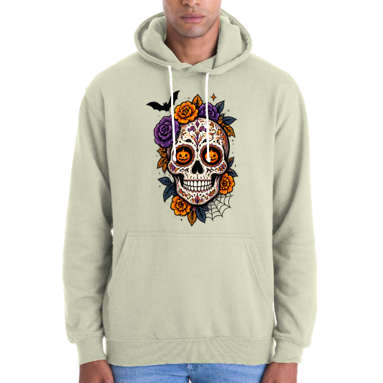 Sweat Halloween Sugar Skull Floral – Tête de mort fleurie