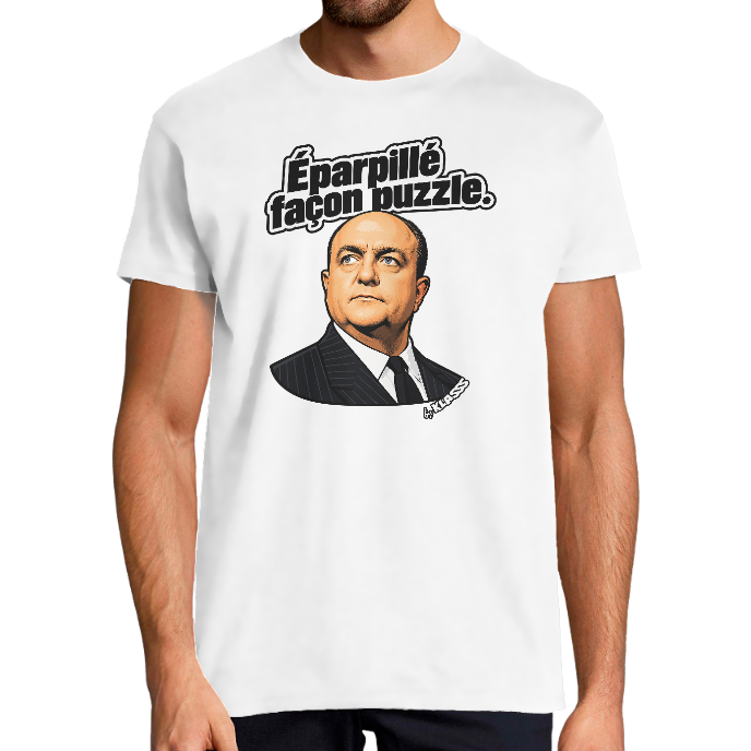 T-shirt Homme Cinéma KLASSS "Eparpillé façon Puzzle" col rond 150 gr