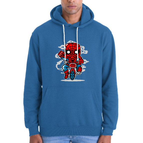 Face T-SHIRT SPIDERMAN SUR UNE MOTO UNISEXE