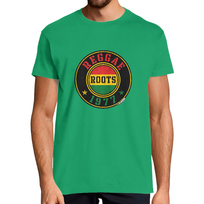 T-SHIRT HOMME KLASSS "REGGAE ROOTS 1977" Style VINTAGE MUSIC