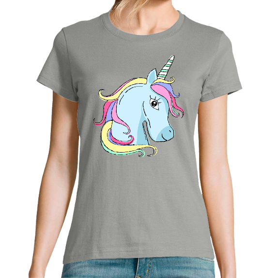T-SHIRT TÊTE DE LICORNE FEMME