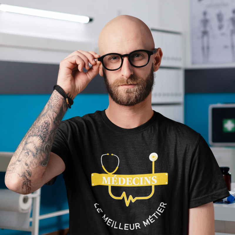 T-SHIRT MÉDECINS LE MEILLEUR MÉTIER POUR HOMME