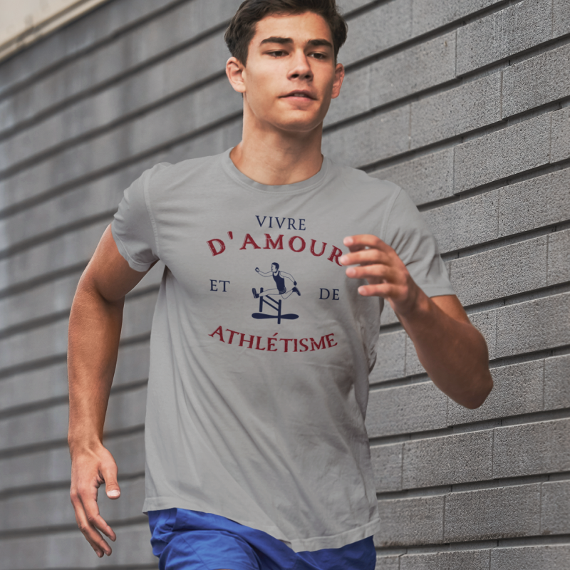 T-SHIRT VIVRE D'AMOUR ET D'ATHLÉTISME POUR HOMME