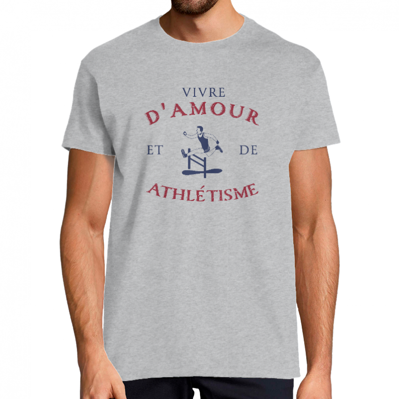 T-SHIRT VIVRE D'AMOUR ET D'ATHLÉTISME POUR HOMME
