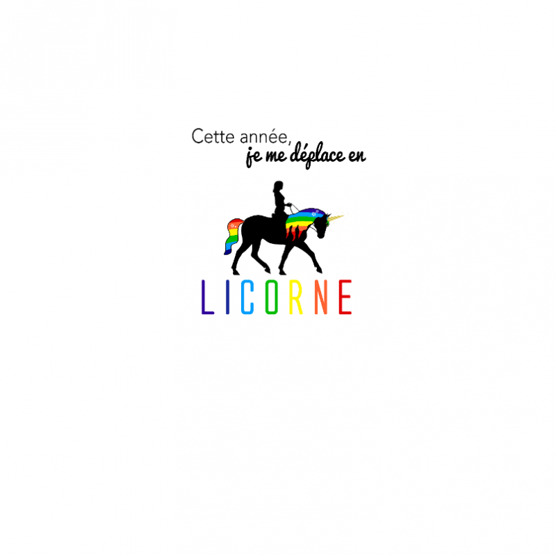 Face JE ME DEPLACE EN LICORNE - FILLE