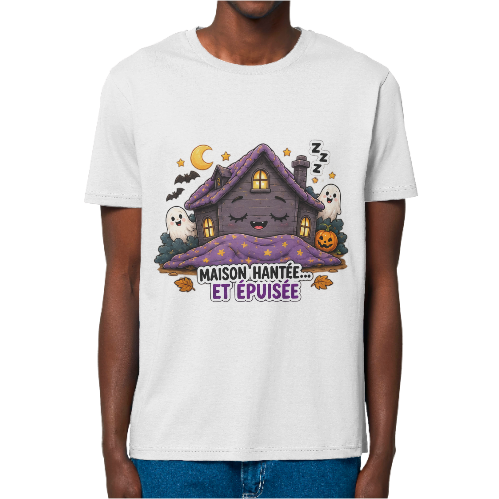 T-shirt Halloween ado adulte Maison hantée… et épuisée