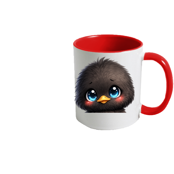 Mug poussin noir kawaii – tasse adorable Pâques avec poussin aux grands yeux