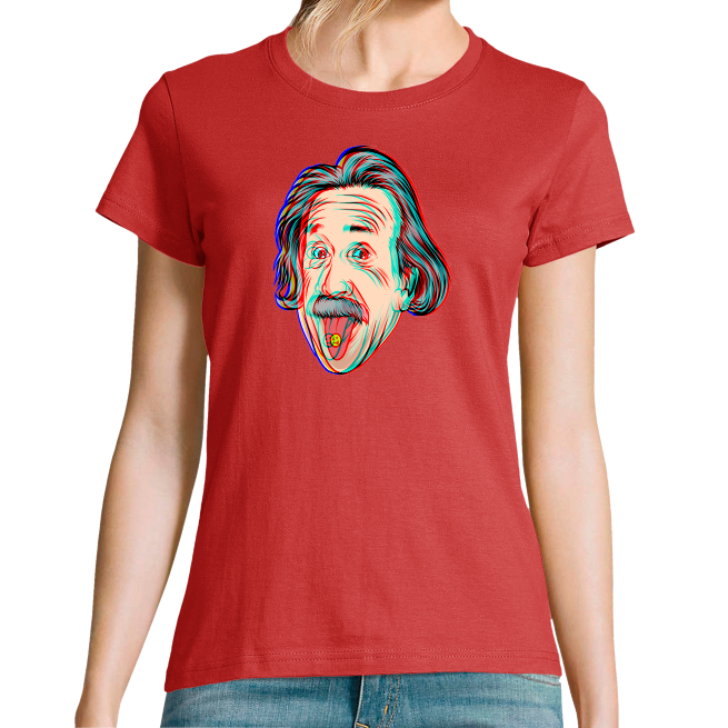 T-SHIRT EINSTEIN SOUS DROGUE FEMME