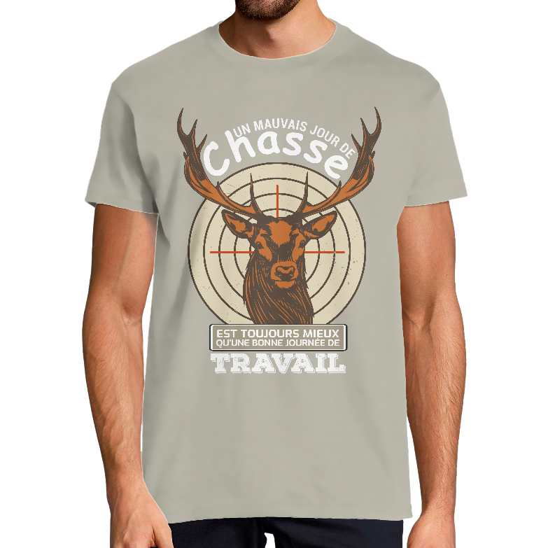 T-shirt Homme Humour Chasse Cerf