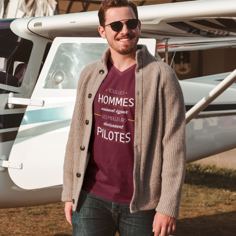 T-SHIRT MÉTIER LES MEILLEURS DEVIENNENT PILOTES