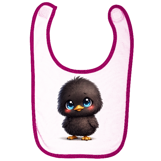 Bavoir bébé    poussin noir kawaii – bavoir Pâques mignon