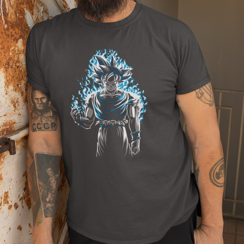 T-SHIRT DRAGON BALL GOKU GOD POWER HOMME