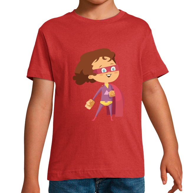 T-SHIRT SUPER-HÉROS FORCE MAUVE GARÇON
