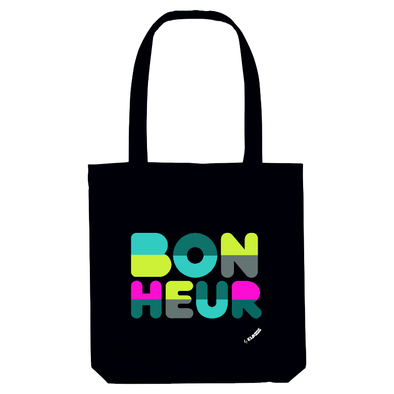 TOTE BAG KLASSS VINTAGE "BONHEUR BLUE", style Femme