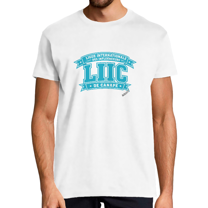 T-SHIRT HOMME KLASSS "Ligue Internationale des Influenceurs de canapé - LIIC" col rond 190 gr