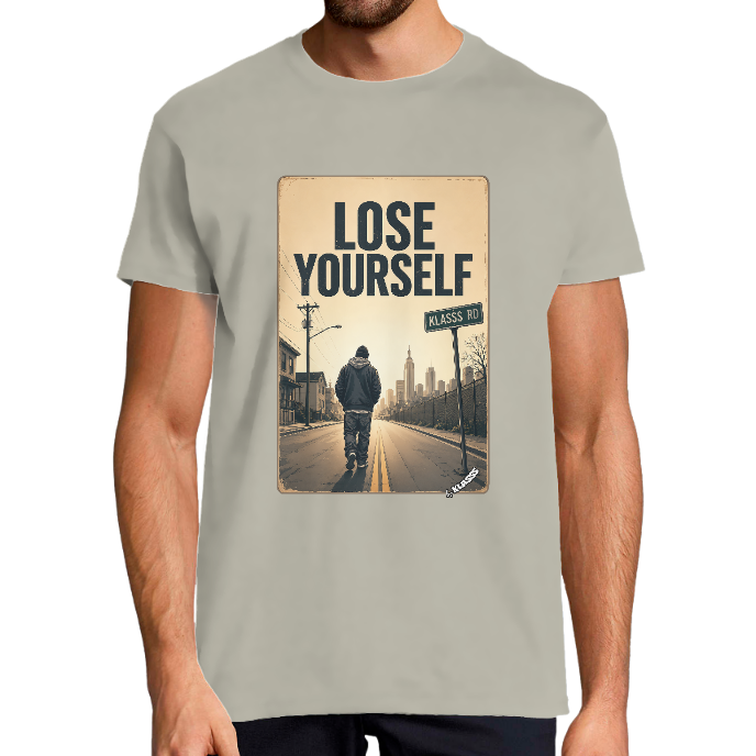 T-SHIRT HOMME KLASSS "LOSE YOURSELF" Style Rap, col rond 190 gr
