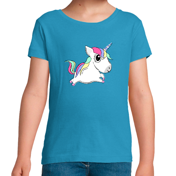 Face T-SHIRT LICORNE QUI SAUTILLE FILLE