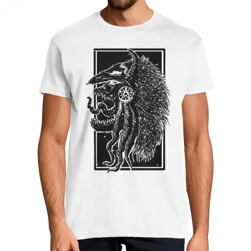 T-SHIRT BLANC HOMME - TRIBEMONSTER