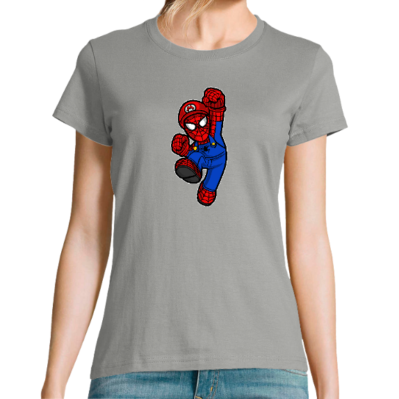 Face T-SHIRT SPIDER MARIO FEMME