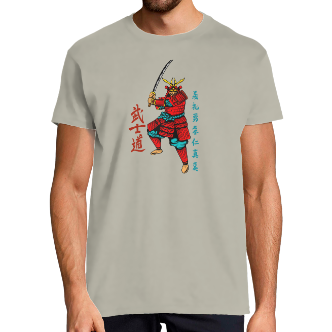 T-SHIRT SAMOURAI CEINTURE BLEU HOMME