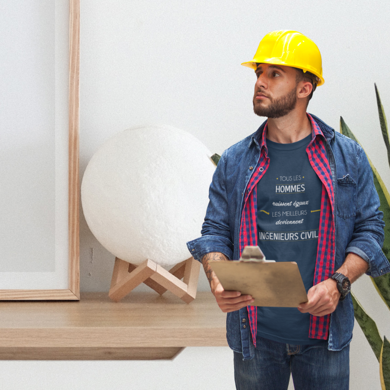 T-SHIRT MÉTIER LES MEILLEURS DEVIENNENT INGÉNIEURS CIVILS