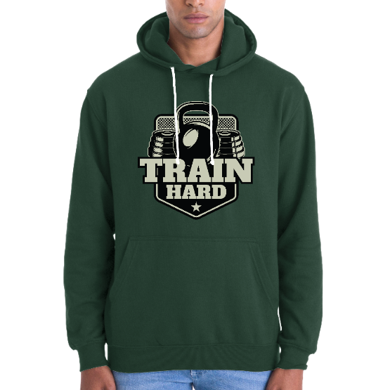  Sweatshirt unisexe « Train Hard » – Musculation et entraînement