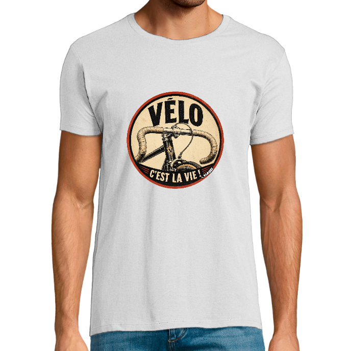 T-shirt Homme col rond REGENT FIT KLASSS "Vintage Vélo, c'est la vie !"