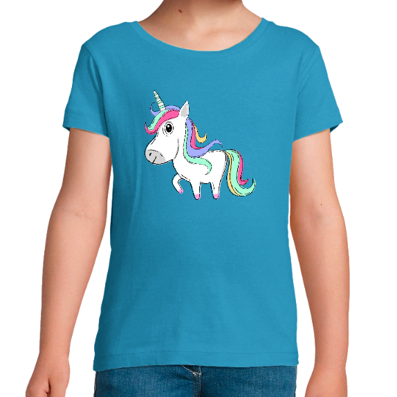 T-SHIRT LICORNE SOURIANTE FILLE
