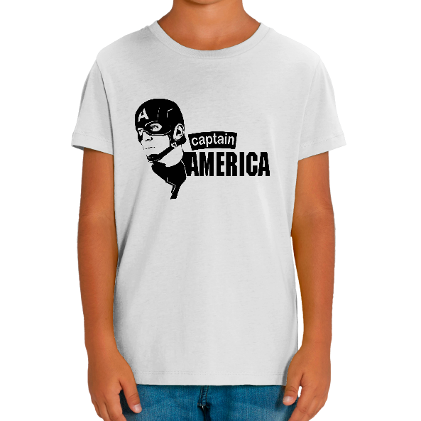 T-SHIRT PORTRAIT DE CAPTAIM AMERICA ENFANT