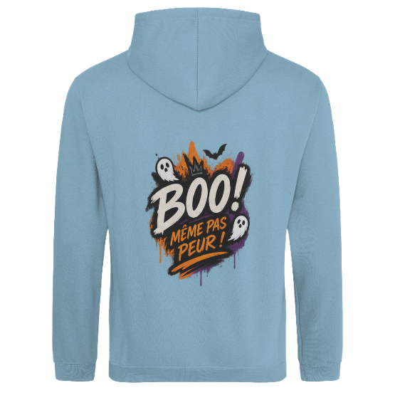 Sweat Halloween BOO ! Même pas peur – Fantômes imprimé dans le dos
