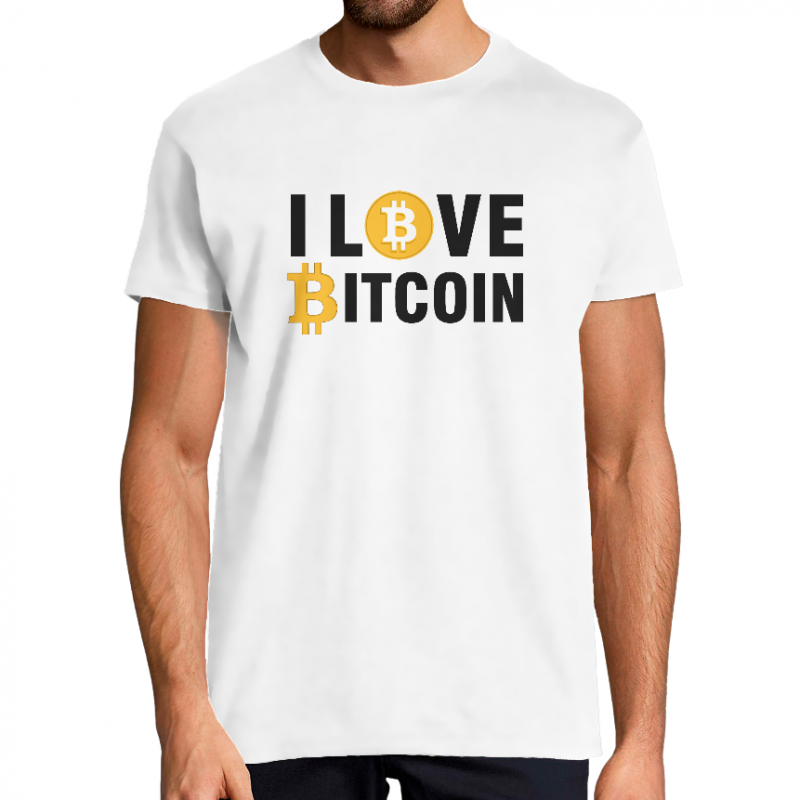 T-SHIRT BITCOIN I LOVE BTC HOMME