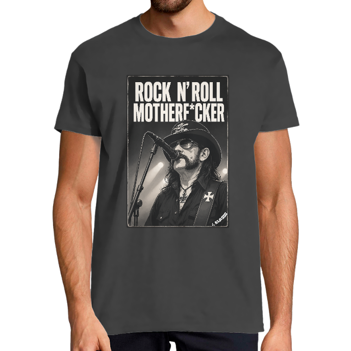 T-SHIRT HOMME KLASSS "ROCK N'ROLL MOTHERF*CKER" col rond 190 gr