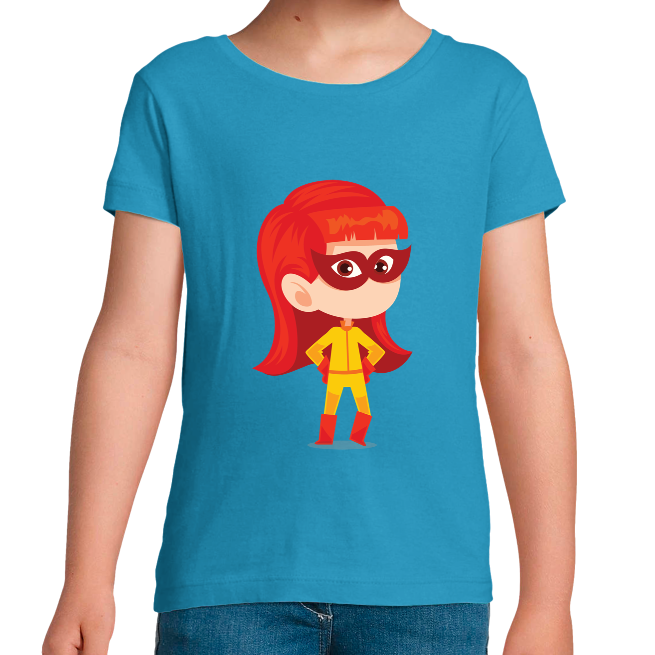 T-SHIRT SUPER-HÉROS LAVE FILLE