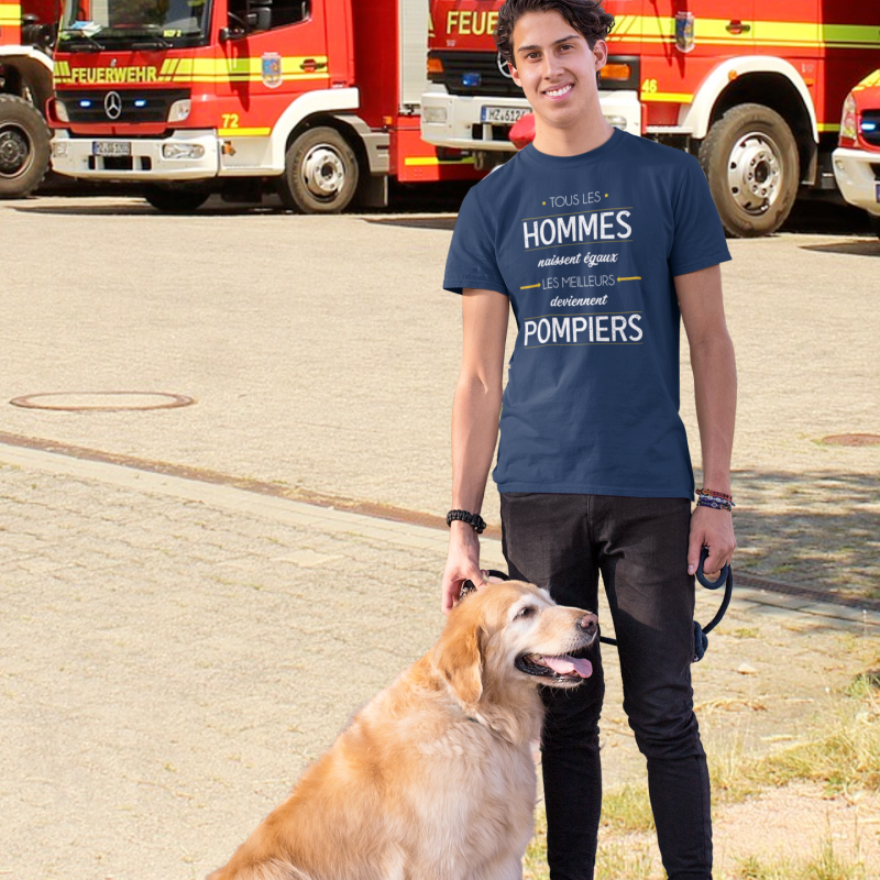 T-SHIRT MÉTIER LES MEILLEURS DEVIENNENT POMPIERS