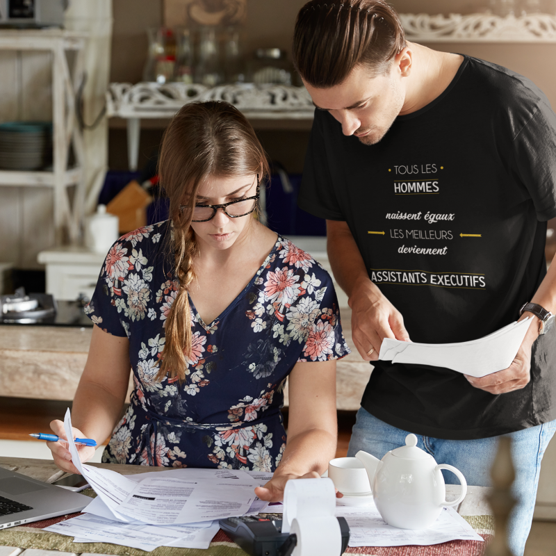 T-SHIRT MÉTIER LES MEILLEURS DEVIENNENT ASSISTANTS EXÉCUTIFS