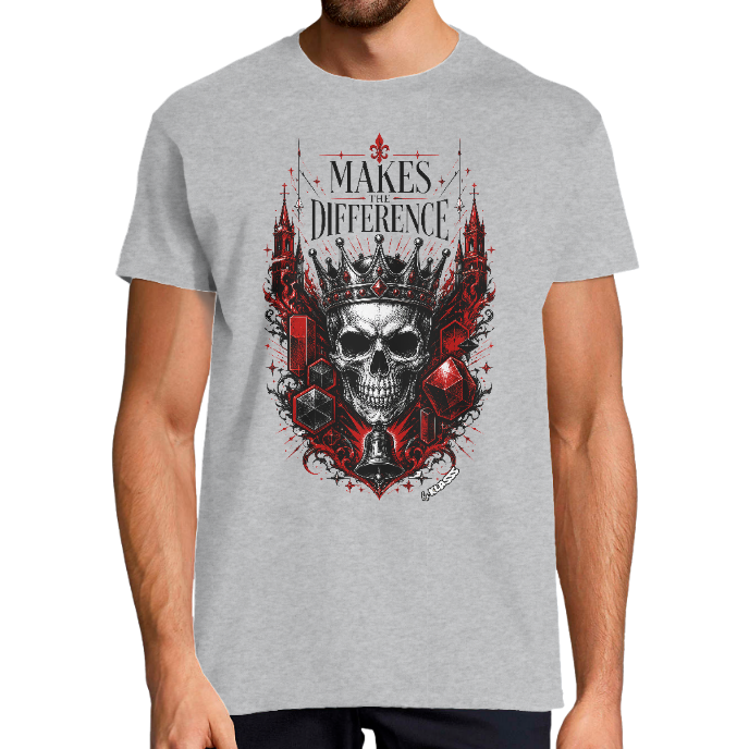 T-SHIRT HOMME KLASSS "MAKE THE DIFFERENCE SKULL" col rond 190 gr