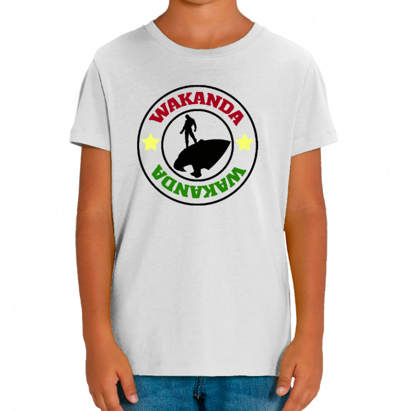 T-SHIRT BLACK PANTHER WAKANDA ENFANT