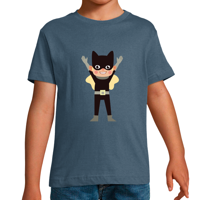 T-SHIRT SUPER-HÉROS CHAT GARÇON