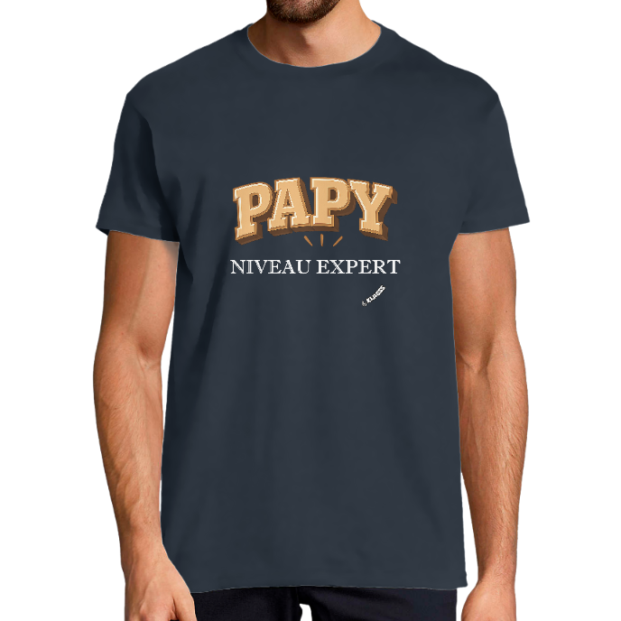 T-SHIRT HOMME KLASSS "PAPY NIVEAU EXPERT" col rond 190 gr