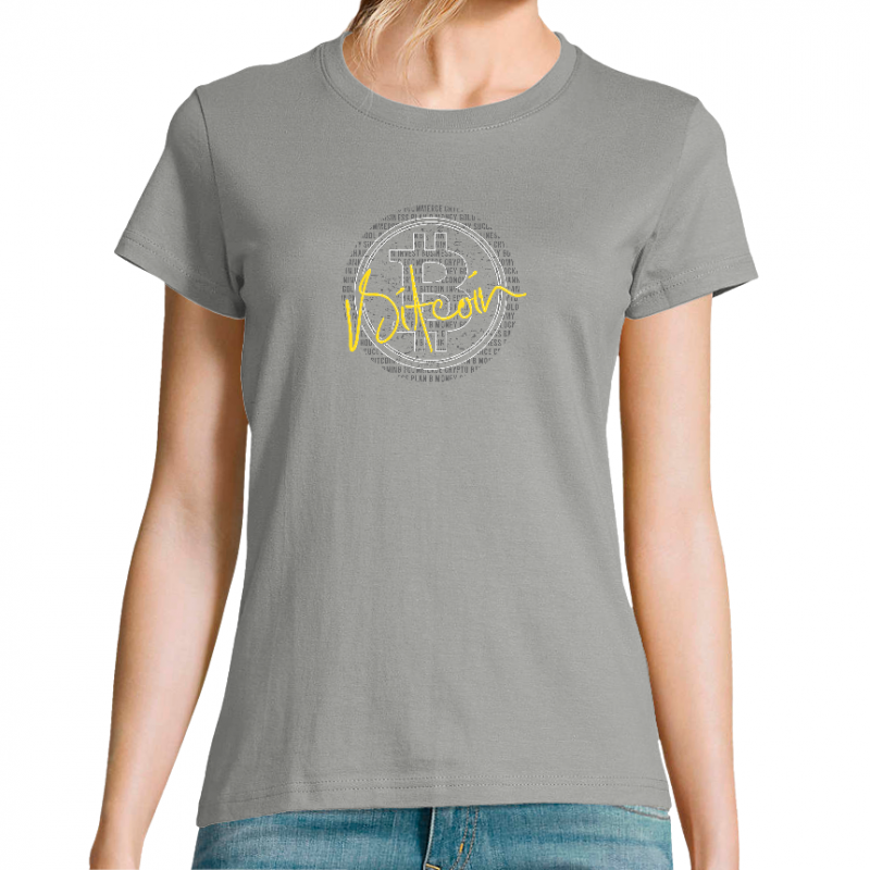 Face T-SHIRT BITCOIN BTC FEMME