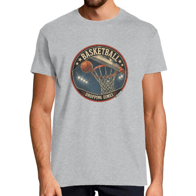 T-shirt Homme Vintage "BASKETBALL Legend" KLASSS col rond 190 gr