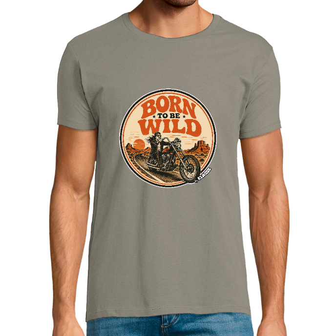 T-shirt Homme REGENT FIT KLASSS VINTAGE "BORN TO BE WILD"  col rond