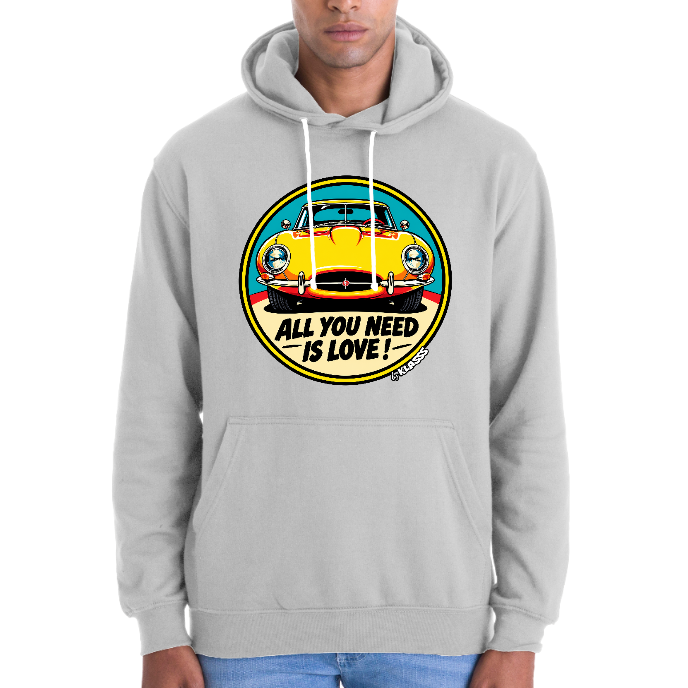 SWEAT HOMME KLASSS VINTAGE AUTOMOBILE "ALL YOU NEED IS LOVE", Style Original