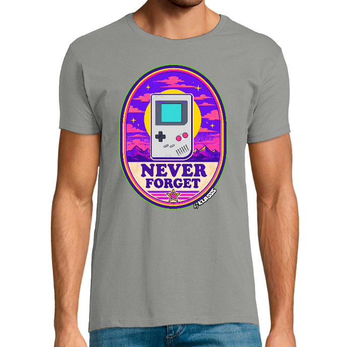 T-shirt Homme REGENT FIT KLASSS "NEVER FORGET VIDEO GAME" col rond 