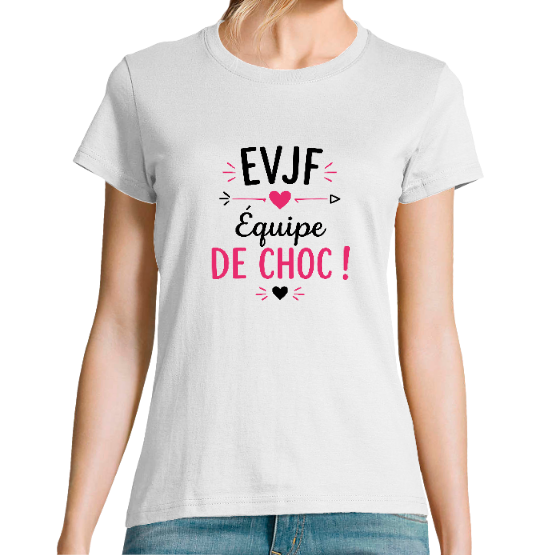 T-shirt EVJF Femme – Équipe de Choc – Enterrement de Vie de Jeune Fille