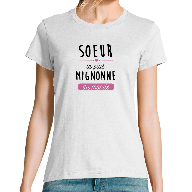 Face T-SHIRT SOEUR LA PLUS MIGNONNE