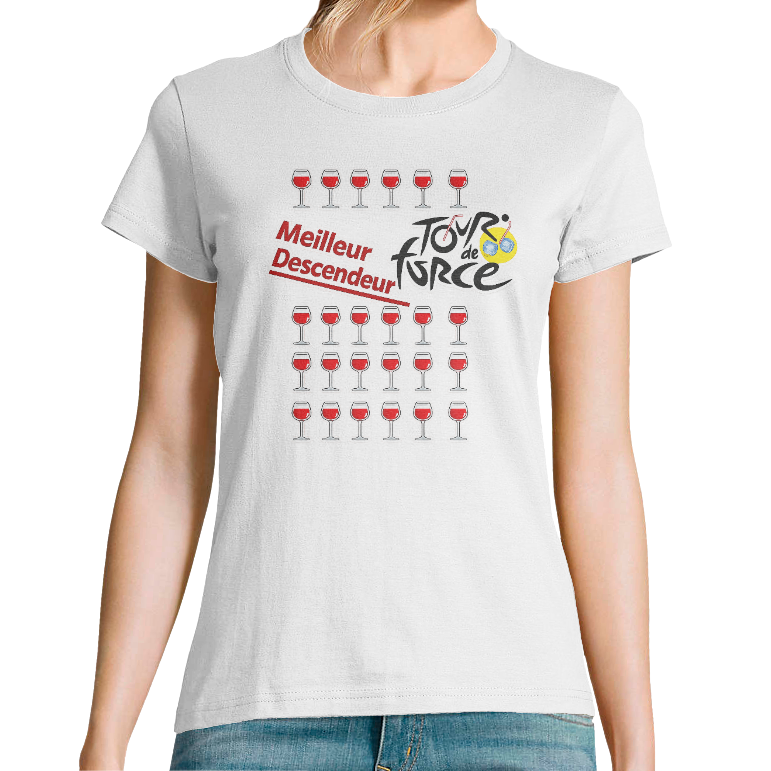 T-shirt Bio Femme Meilleure Descendeuse – Tour de Force | Humour Tour de France
