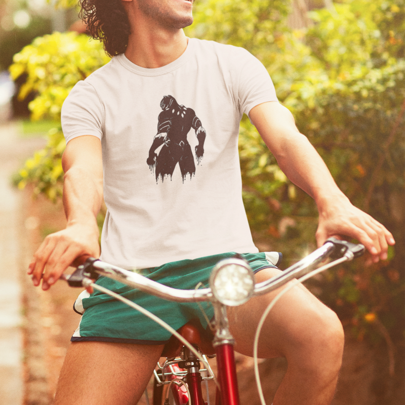 T-SHIRT BLACK PANTHER BACK HOMME