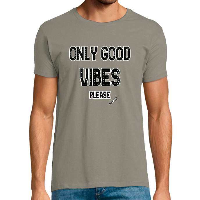 T-shirt Homme REGENT FIT KLASSS "ONLY GOOD VIBES PLEASE" col rond 